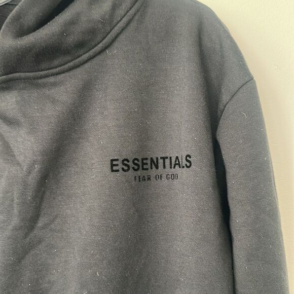 Essentials Fear Of God Black Hooded Sweatshirt S - Picture 2 of 6